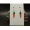 Machine embroidered orange carrot with a green top earrings. Silver hypoallergenic hooks.